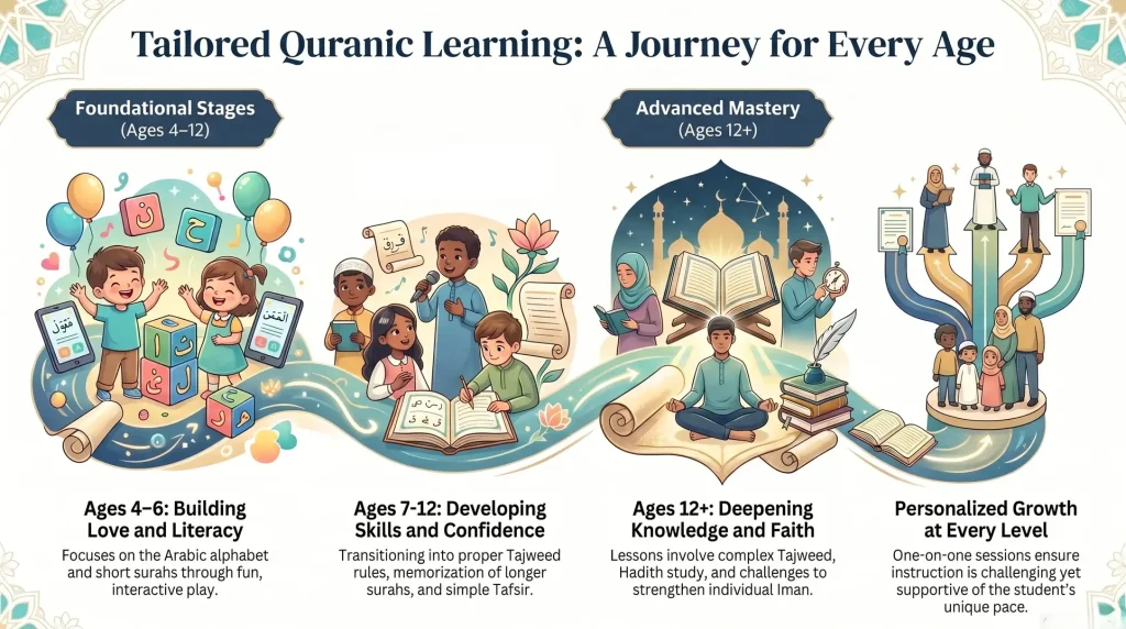 Age and Skill Levels Suitable for One-on-One Quran Classes