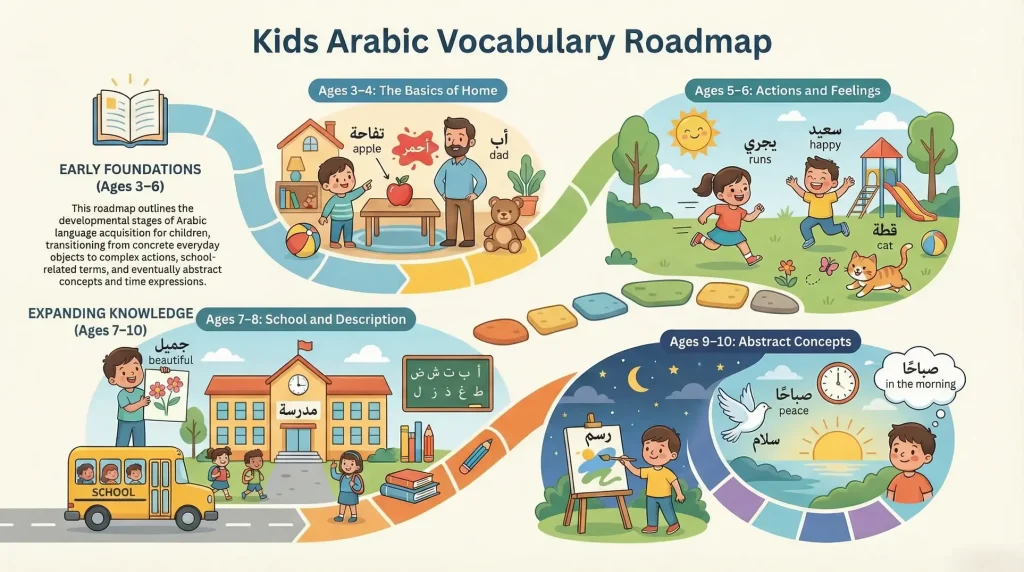 Kids Arabic Vocabulary Roadmap by Age