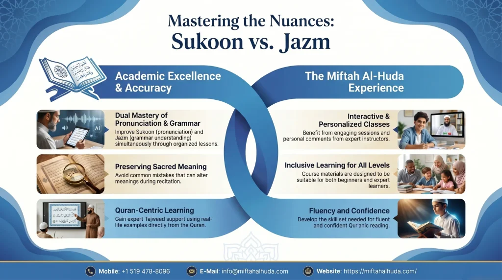Why Choose to Learn the Difference Between Sukoon and Jazm with Miftah Al-Huda Online Academy