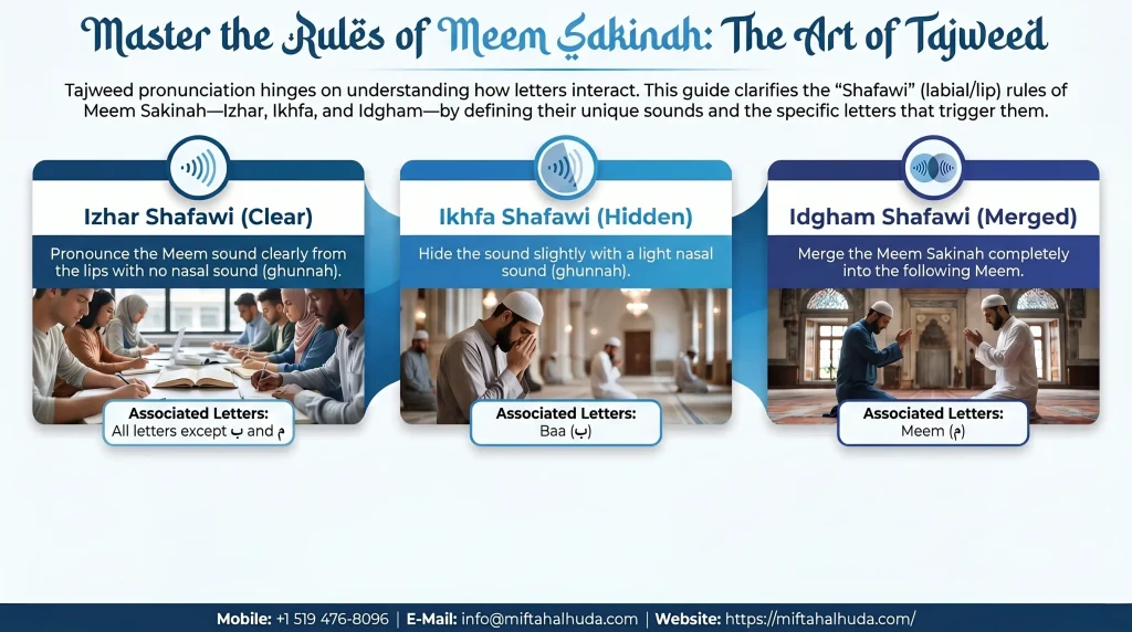 Izhar Shafawi vs. Ikhfa Shafawi vs. Idgham Shafawi