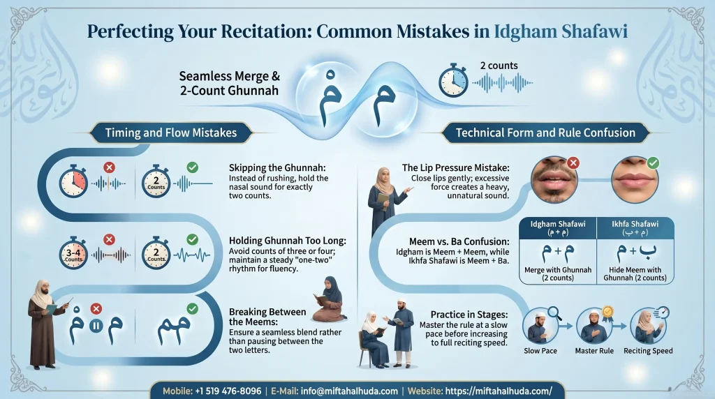 Common Mistakes in Idgham Shafawi